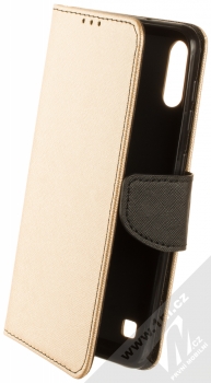 1Mcz Fancy Book flipové pouzdro pro Samsung A10 zlatá černá (gold black)