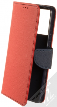 1Mcz Fancy Book flipové pouzdro pro Xiaomi Redmi Note 12 5G, Poco X5 červená modrá (red blue)