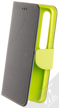 1Mcz Fancy Book flipové pouzdro pro Xiaomi Mi 10, Mi 10 Pro modrá limetkově zelená (blue lime)