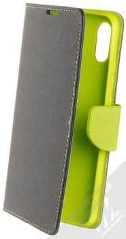 1Mcz Fancy Book flipové pouzdro pro Xiaomi Redmi 9A, Redmi 9AT modrá limetkově zelená (blue lime)