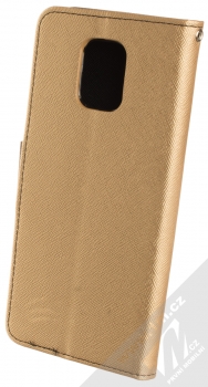 1Mcz Fancy Book flipové pouzdro pro Xiaomi Redmi Note 9 Pro, Redmi Note 9 Pro Max, Redmi Note 9S zlatá černá (gold black) zezadu