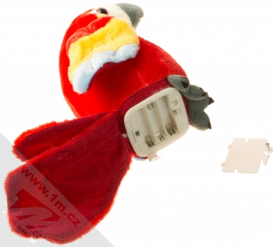 1Mcz Gh006 Interaktivní mluvící papoušek červená (red) zezdola (baterie)