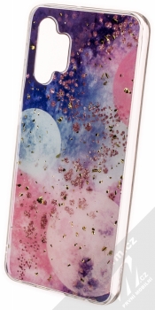 1Mcz Gold Glam Galaxie TPU ochranný kryt pro Samsung Galaxy A32 5G tmavě modrá růžová (dark blue pink)