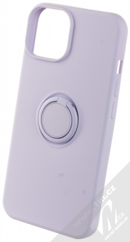 1Mcz Grip Ring ochranný kryt s držákem na prst pro Apple iPhone 14 šeříkově fialová (lilac)