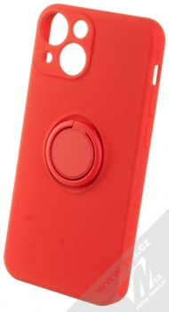 1Mcz Grip Ring Skinny ochranný kryt s držákem na prst pro Apple iPhone 13 mini červená (red)