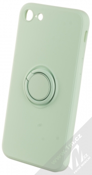 1Mcz Grip Ring Skinny ochranný kryt s držákem na prst pro Apple iPhone 7, iPhone 8, iPhone SE (2020), iPhone SE (2022) mátově zelená (mint green)