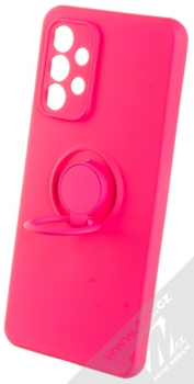 1Mcz Grip Ring Skinny ochranný kryt s držákem na prst pro Samsung Galaxy A33 5G sytě růžová (hot pink) držák