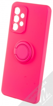 1Mcz Grip Ring Skinny ochranný kryt s držákem na prst pro Samsung Galaxy A33 5G sytě růžová (hot pink)