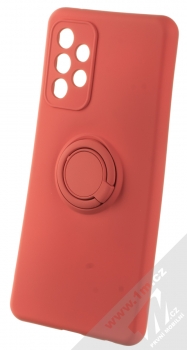 1Mcz Grip Ring Skinny ochranný kryt s držákem na prst pro Samsung Galaxy A52, Galaxy A52 5G, Galaxy A52s cihlově červená (brick red)