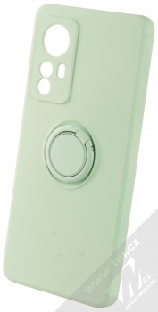 1Mcz Grip Ring Skinny ochranný kryt s držákem na prst pro Xiaomi 12, Xiaomi 12X mátově zelená (mint green)