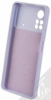 1Mcz Grip Ring Skinny ochranný kryt s držákem na prst pro Xiaomi Poco X4 Pro 5G šeříkově fialová (lilac) zepředu