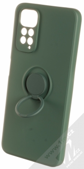 1Mcz Grip Ring Skinny ochranný kryt s držákem na prst pro Xiaomi Redmi Note 11 (Global version), Note 11S (Global version) tmavě zelená (forest green) držák