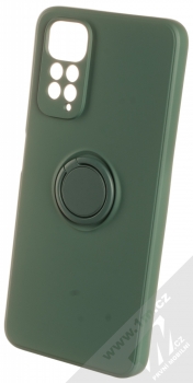1Mcz Grip Ring Skinny ochranný kryt s držákem na prst pro Xiaomi Redmi Note 11 (Global version), Note 11S (Global version) tmavě zelená (forest green)