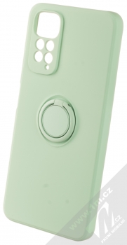1Mcz Grip Ring Skinny ochranný kryt s držákem na prst pro Xiaomi Redmi Note 11 (Global version), Redmi Note 11S (Global version) mátově zelená (mint green)