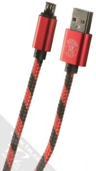 1Mcz Hat Prince Braided opletený USB kabel s microUSB konektorem červená černá (red black)