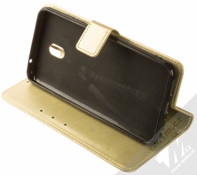 1Mcz Horizon-3H Strap Book flipové pouzdro pro Xiaomi Redmi 8A zlatá (gold) stojánek