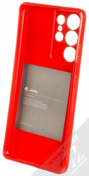 1Mcz Jelly TPU ochranný kryt pro Samsung Galaxy S21 Ultra červená (red) zepředu