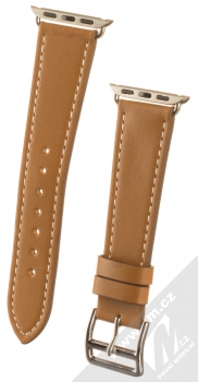 1Mcz Kožený řemínek s přezkou pro Apple Watch 38mm, Watch 40mm hnědá (brown)