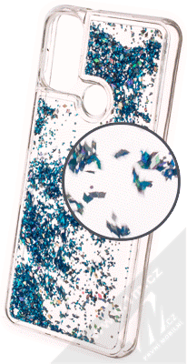 1Mcz Liquid Diamond Sparkle ochranný kryt s přesýpacím efektem třpytek pro Motorola Moto E20, Moto E30, Moto E40 tyrkysová (turquoise)