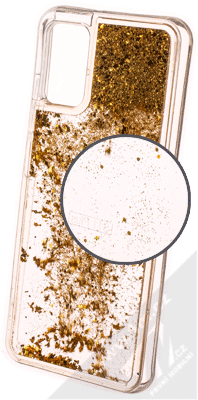 1Mcz Liquid Diamond Sparkle ochranný kryt s přesýpacím efektem třpytek pro Samsung Galaxy A03s zlatá (gold)