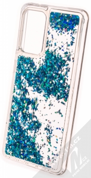 1Mcz Liquid Diamond Sparkle ochranný kryt s přesýpacím efektem třpytek pro Samsung Galaxy A52, Galaxy A52 5G, Galaxy A52s tyrkysová (turquoise) zezadu