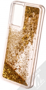 1Mcz Liquid Diamond Sparkle ochranný kryt s přesýpacím efektem třpytek pro Xiaomi Redmi 10, Redmi Note 11 4G zlatá (gold) zezadu