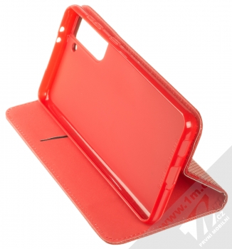 1Mcz Magnet Book Color flipové pouzdro pro Samsung Galaxy S21 Plus červená (red) stojánek