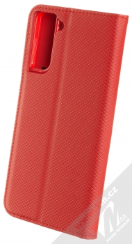 1Mcz Magnet Book Color flipové pouzdro pro Samsung Galaxy S21 Plus červená (red) zezadu