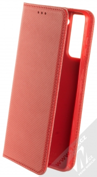 1Mcz Magnet Book Color flipové pouzdro pro Samsung Galaxy S21 Plus červená (red)