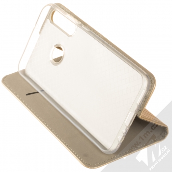 1Mcz Magnet Book flipové pouzdro pro Huawei P40 Lite E zlatá (gold) stojánek