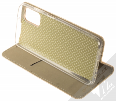 1Mcz Magnet Book flipové pouzdro pro Samsung Galaxy A03s zlatá (gold) stojánek