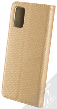 1Mcz Magnet Book flipové pouzdro pro Samsung Galaxy A03s zlatá (gold) zezadu
