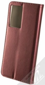 1Mcz Magnetic Book flipové pouzdro pro Motorola Moto G200 5G tmavě červená (dark red) zezadu