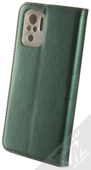 1Mcz Magnetic Book flipové pouzdro pro Xiaomi Redmi Note 10, Redmi Note 10S tmavě zelená (dark green) zezadu