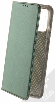 1Mcz Magnetic Book flipové pouzdro pro Xiaomi Redmi Note 10, Redmi Note 10S tmavě zelená (dark green)