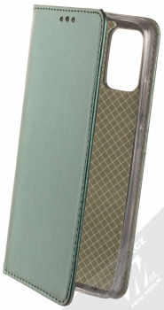 1Mcz Magnetic Book flipové pouzdro pro Samsung Galaxy A02s tmavě zelená (dark green)