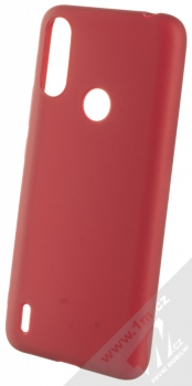 1Mcz Matt TPU ochranný silikonový kryt pro Motorola Moto E7 Power, Moto E7i Power tmavě červená (dark red)