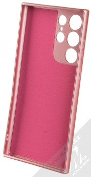 1Mcz Metallic TPU ochranný kryt pro Samsung Galaxy S22 Ultra 5G růžová (pink) zepředu