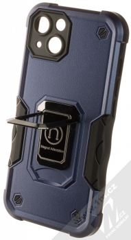 1Mcz Panzer Ring odolný ochranný kryt s držákem na prst pro Apple iPhone 13 tmavě modrá (dark blue) držák