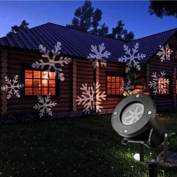 1Mcz SE326 LED projektor venkovní s motivem Sněhové vločky černá (black)