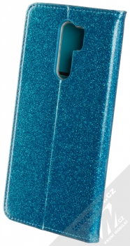 1Mcz Shining Book třpytivé flipové pouzdro pro Xiaomi Redmi 9 modrá (blue) zezadu