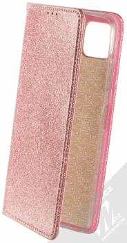 1Mcz Shining Book třpytivé flipové pouzdro pro Samsung Galaxy A22 5G růžově zlatá (rose gold)