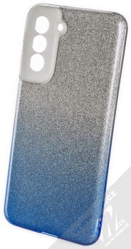 1Mcz Shining Duo Skinny TPU třpytivý ochranný kryt pro Samsung Galaxy S21 FE stříbrná modrá (silver blue)