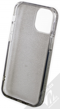 1Mcz Shining Duo TPU třpytivý ochranný kryt pro Apple iPhone 13 mini stříbrná černá (silver black) zepředu