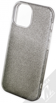 1Mcz Shining Duo TPU třpytivý ochranný kryt pro Apple iPhone 13 mini stříbrná černá (silver black)