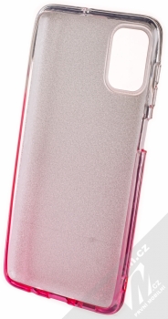 1Mcz Shining Duo TPU třpytivý ochranný kryt pro Samsung Galaxy M51 stříbrná růžová (silver pink) zepředu