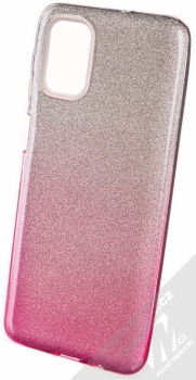 1Mcz Shining Duo TPU třpytivý ochranný kryt pro Samsung Galaxy M51 stříbrná růžová (silver pink)