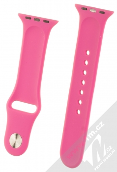 1Mcz Silikonový sportovní řemínek pro Apple Watch 38mm, Watch 40mm fuchsiově růžová (fuchsia) zezadu