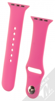 1Mcz Silikonový sportovní řemínek pro Apple Watch 38mm, Watch 40mm fuchsiově růžová (fuchsia)