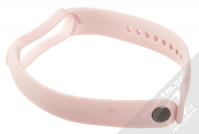 1Mcz Silikonový sportovní řemínek pro pro Xiaomi Mi Band 5, Mi Band 6 světle růžová (powder pink) rozepnuté zezadu